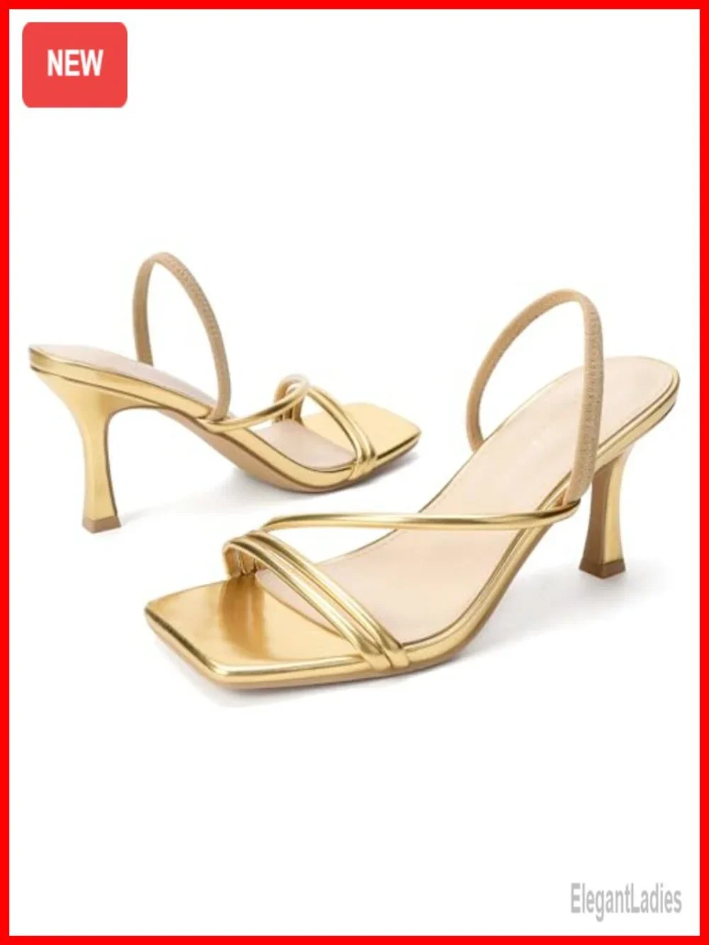 Kitten Strappy Heels Square Open Toe Ankle Strap Heeled Sandals Dressy Wedding